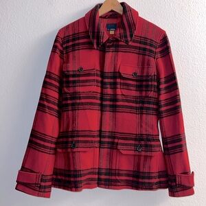 New Polo Ralph Lauren Red/Black Plaid Jacket Size 14
